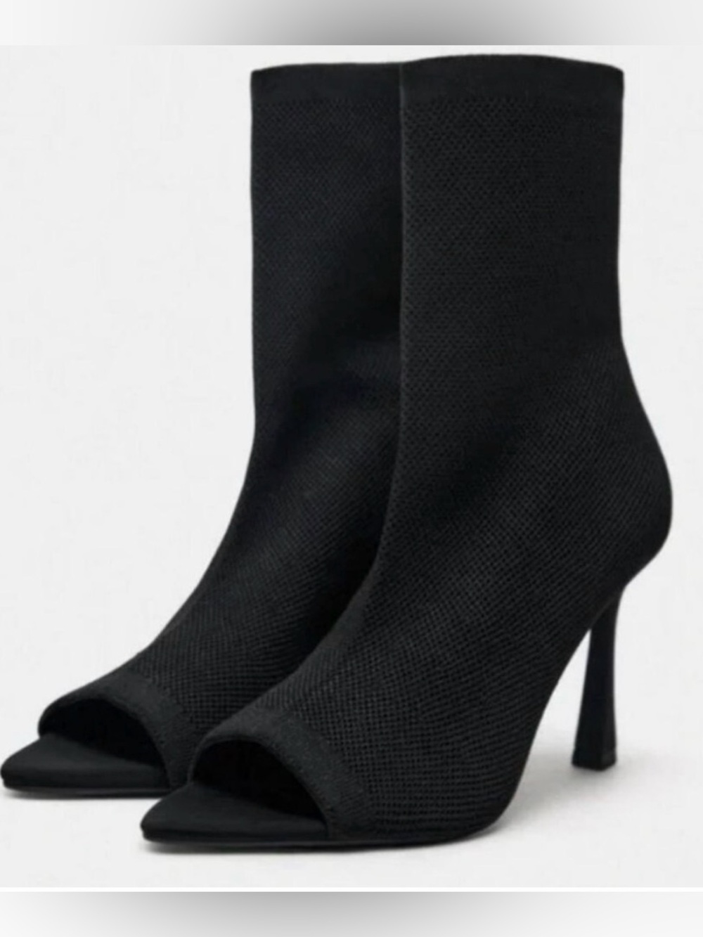 LIKE NEW Zara Peep-Toe Sock Booties